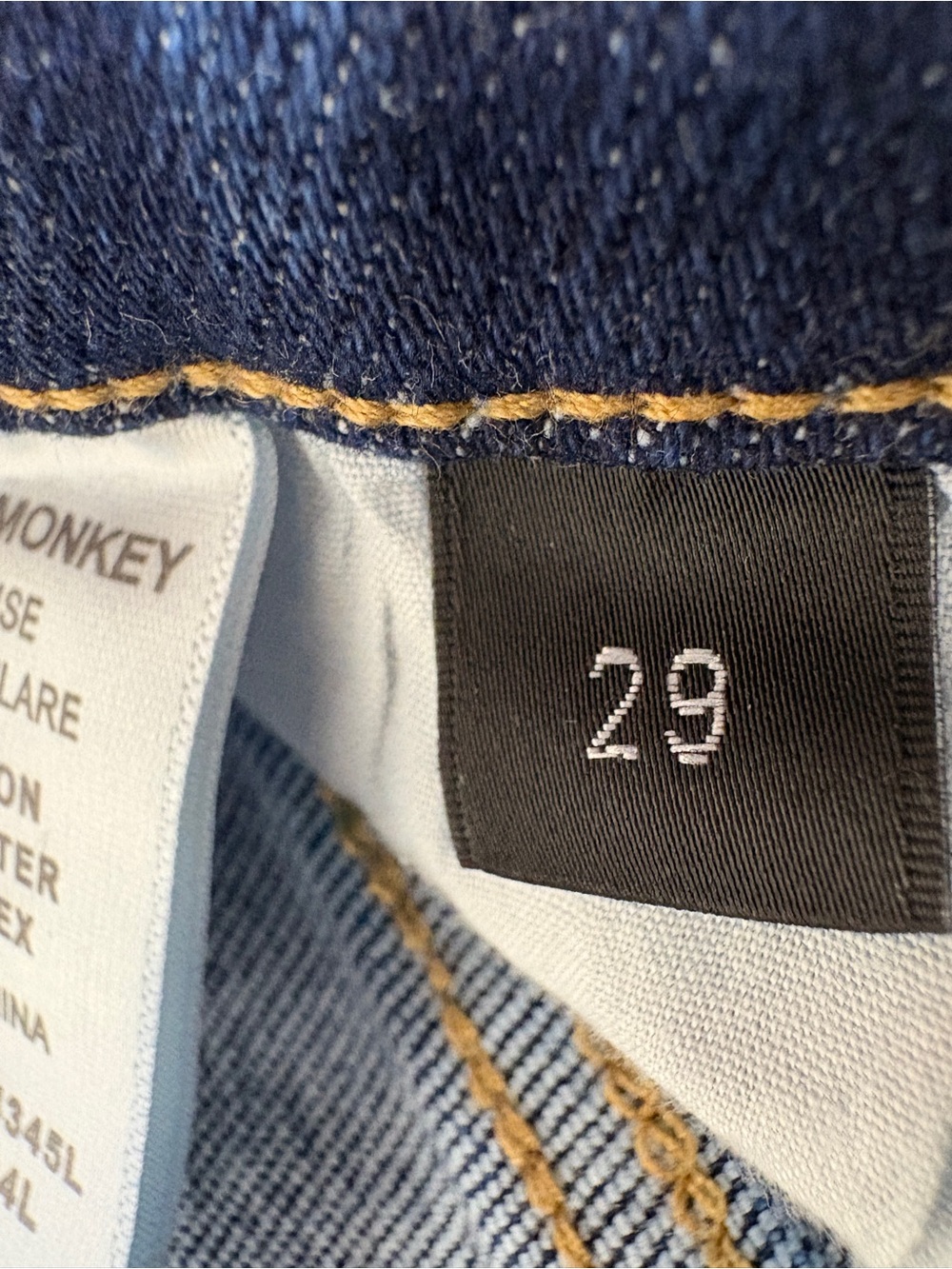 Flying Monkey High Rise Extreme Flare Jeans Dark Wash Raw Hem Size 29 BY4345L - Picture 3 of 16